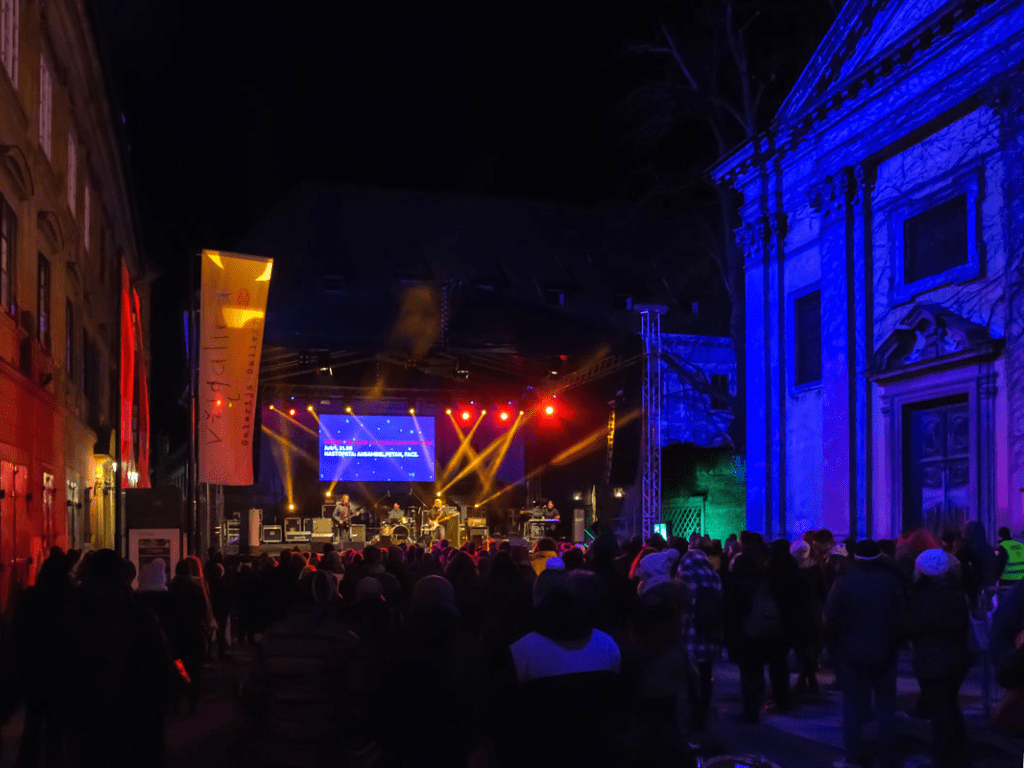 Ljubljana New Year Eve Trg francoske revolucije Square concert