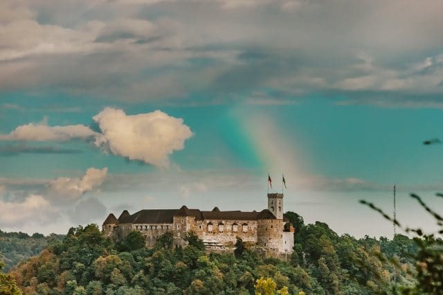 ljubljana castle rainbow pink week