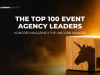 Kongres Magazine reveals the top 100 event agency leaders in 2026 Hero banner announcing 'The Top 100 Event Agency Leaders' by Kongres Magazine x The Unicorn Awards with a glowing wooden unicorn block on the right.