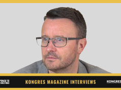 Mark Handforth: “Healthcare meetings always bounce back” Portrait of a man with short dark hair and glasses, looking to the right; used for Kongres Magazine Interviews feature.
